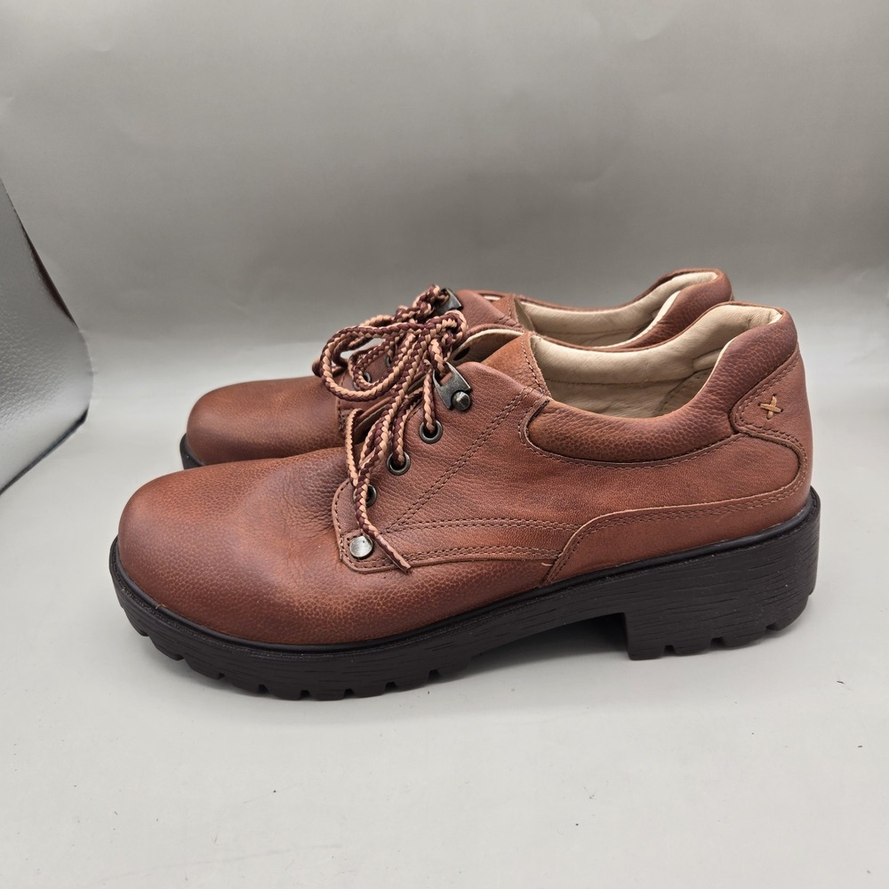 Alegria‎ Cheryl Che-647 Womens Cognac Leather Lace Up Boots Size 38 US 7.5 - Picture 3 of 8